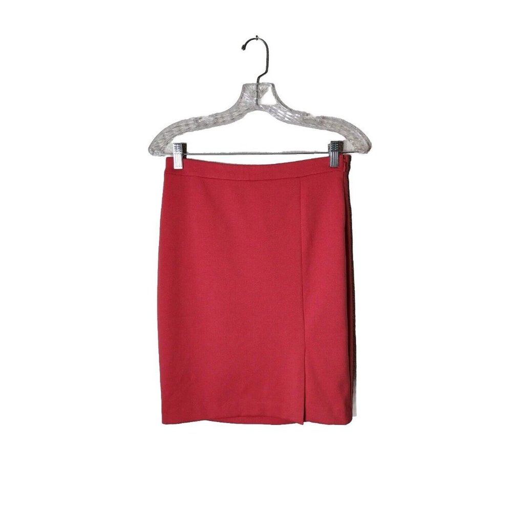 The Limited Skirt Womens 2 Side Zip Mini Knit Pink Peach Front Slit